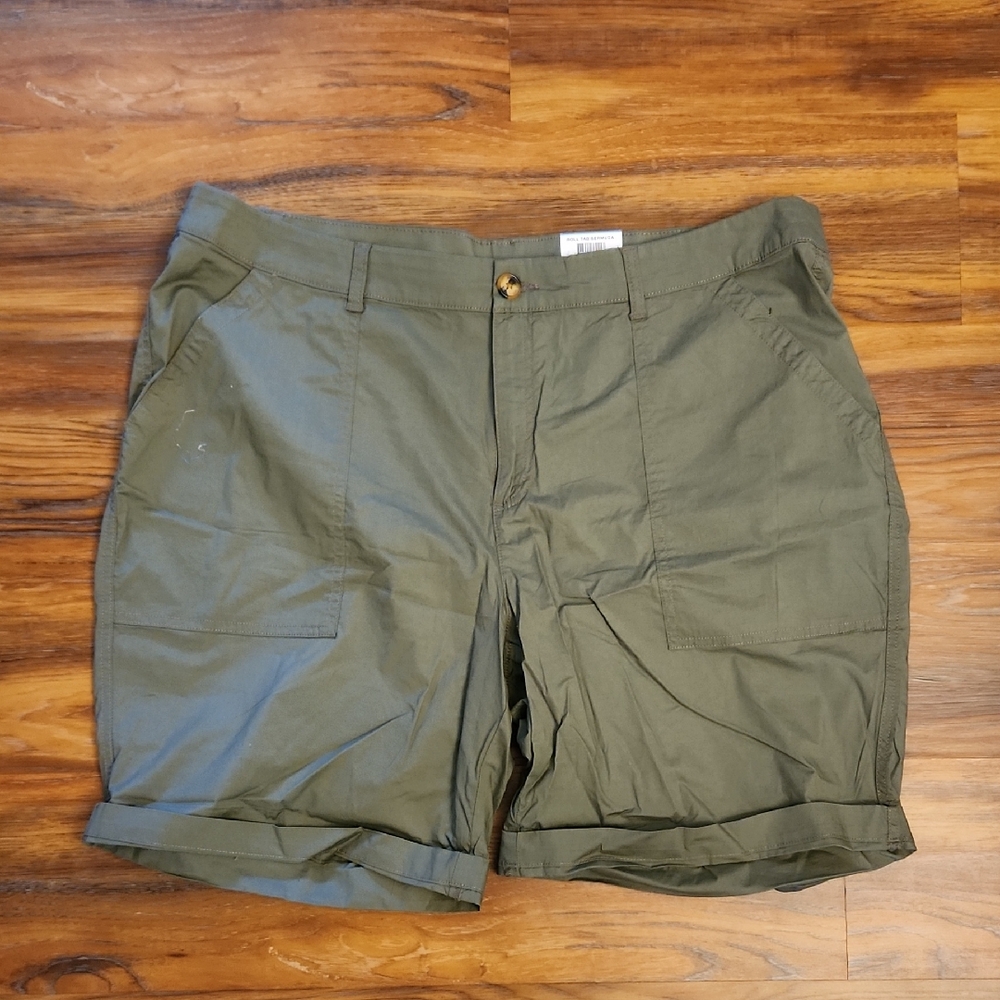 Style & Co Olive Roll Tab Bermuda Shorts , 20W.